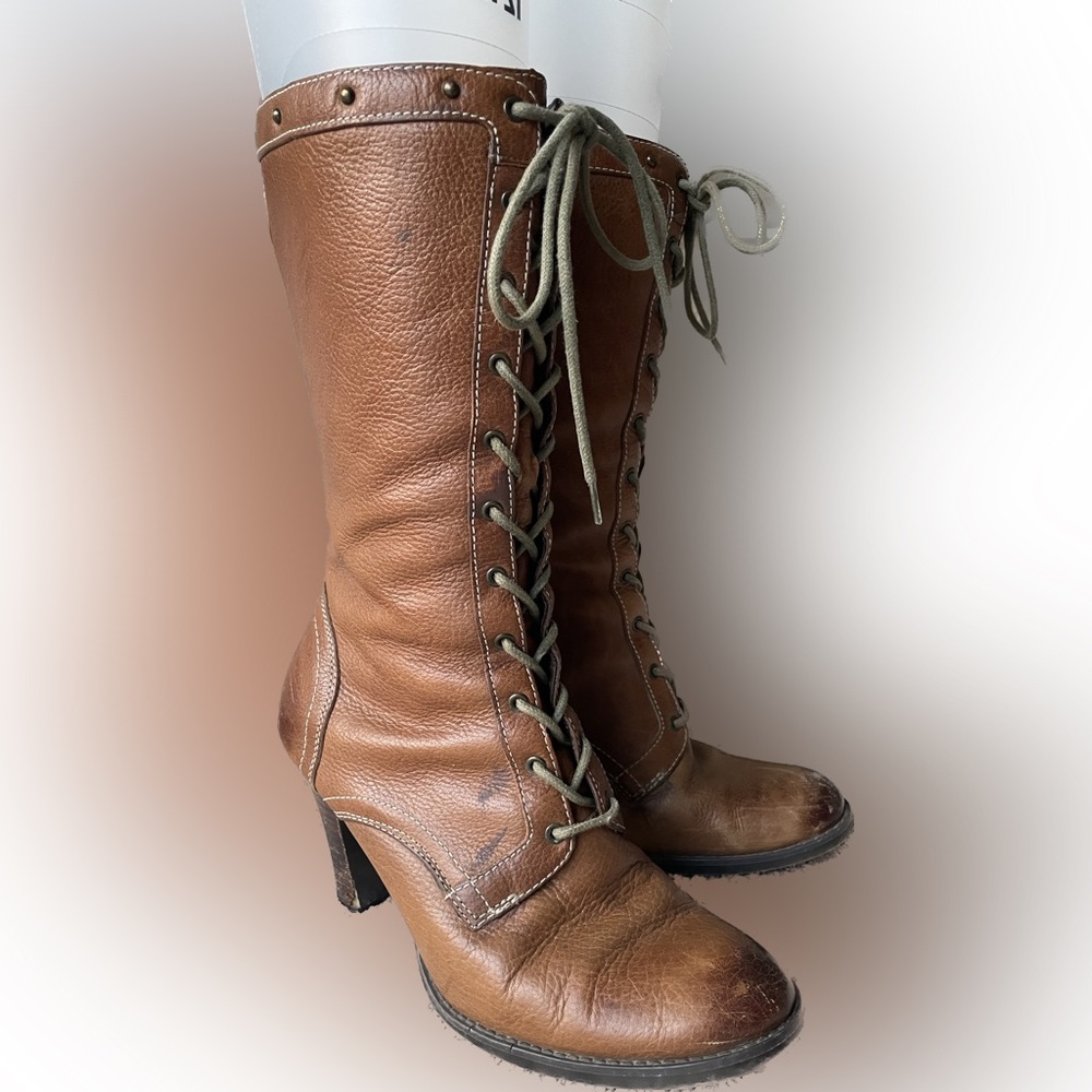 BareTraps 3” heel zip-up distressed-look warm leather winter boots